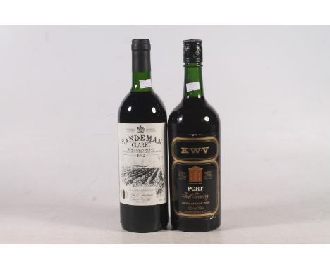 KWV (KOOPERATIEVE WIJNBOUWERS VERENIGING) vintage port, number 3 bin full tawny, 19.6% abv. 75cl and a bottle of SANDEMAN 199