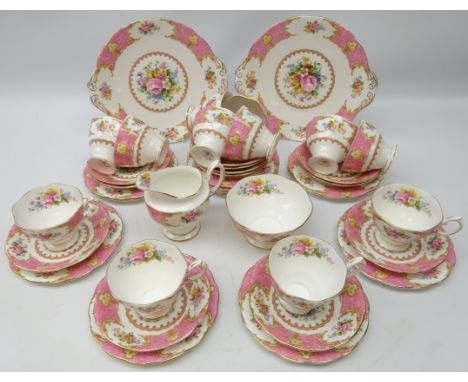1940s Royal Albert 40 piece 'Lady Carlyle' pattern tea service, twelve settings  Condition Report Click here for further imag