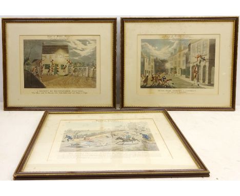 Spree at Melton Mowbray' and 'Sporting Anecdotes', three  engraving by Henry Alken (British 1785-1851) and 'The Holderness Hu