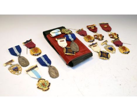 Masonic Interest - Collection of gilt metal and enamel 'jewels' for Stewards of the Royal Masonic Institution for Girls, Roya