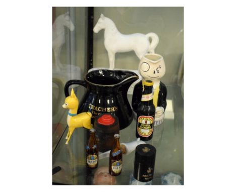 Breweriana - White Horse Scotch Whisky ornament, Martell Cognac jug, miniatures etc  