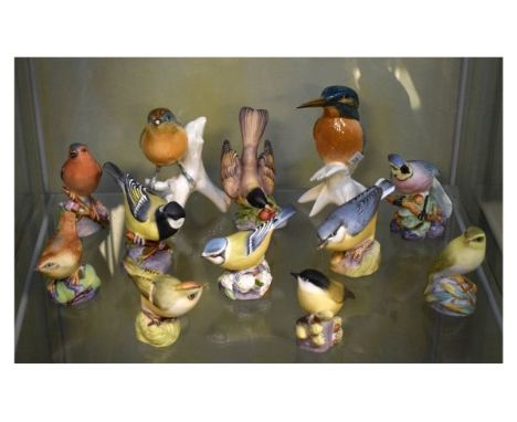 Assorted porcelain bird figurines to include; Royal Worcester, German porcelain etc (12)  