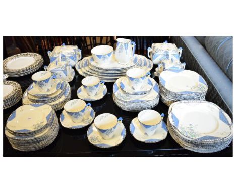 Extensive 1930's period Burleighware transfer printed and hand decorated dinner and tea service  