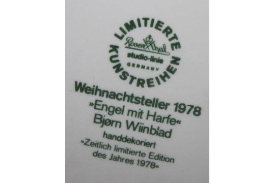 Rosenthal Weihnachtsteller 1978 Engel Mit Harfe Entwurf Bjorn Wiinblad Handdekoriert Im Ori