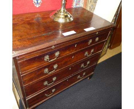 A Georgian mahogany bachelors chest with brush slide four graduated drawers bracket feet
