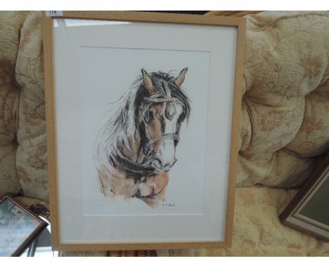 A print after Jo McGrath no 6 / 150 depicting shire horse 