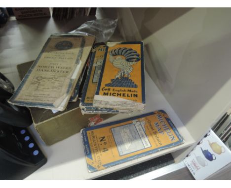 A selection of vintage automobile road and touring maps of England Michelin Ordnance survey etc