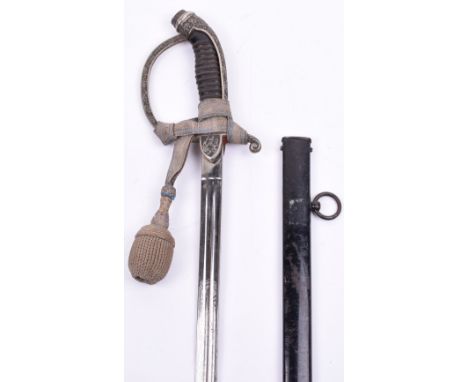 Imperial German Bavarian Cuirassier Officers Sword, white metal fittings with Bavarian lion to the centre of langet, knuckle 