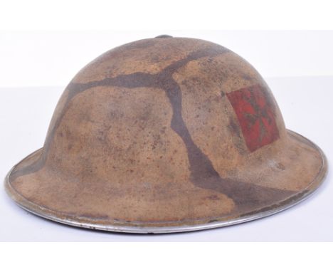 WW2 British Troops Malta Camouflaged Steel Combat Helmet, good example of a standard WW2 British army issue steel combat helm