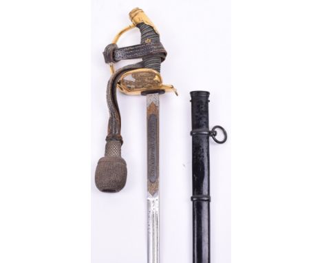 Fine Imperial German Prussian Model 1889 Officers Sword Given by Leutnant Kemmer to Leutnant Vondran on Graduation from Milit