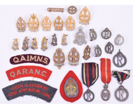 Selection of Badges, Cloth Insignia and Medals of Queen Alexandria’s Imperial Military Nursing Service, Queen Alexandria’s Im