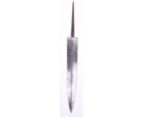 Third Reich SS Officers Dagger Blade, double edged example with motto “Meine Ehre heist Treue”. No makers trade mark to the r