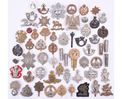 Large Quantity of Mixed British Regimental Badges, including cap badges, arm badges, pouch badges, swagger stick tops etc. Va