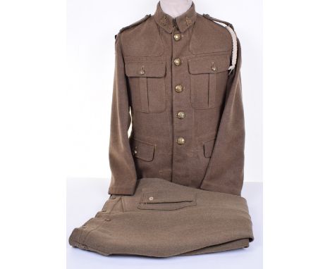 Royal Army Ordnance Corps Service Dress Tunic, being an other ranks example with brass collar badges, shoulder titles and tun