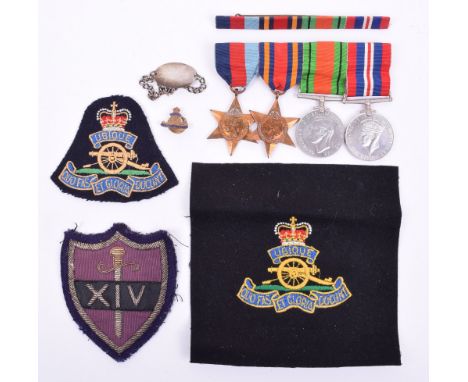 WW2 14th Army Burma Star Group of Four Attributed to G. Freeman Royal Artillery, consisting of 1939-45 star, Burma star, Defe