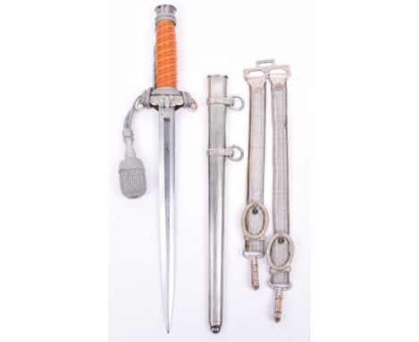 German Army Officers Dress Dagger by WKC Solingen, orange handle example complete with the original top pommel, cross guard i