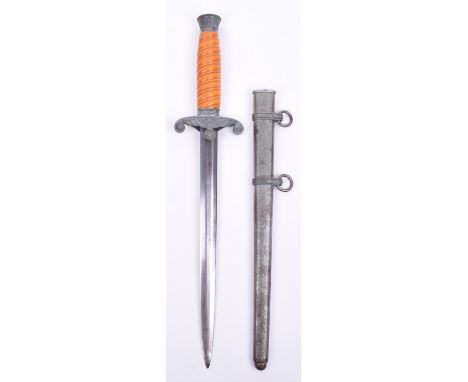 German Army Officers Dress Dagger by Clements Jung Solingen, orange handle example with top pommel, cross guard in the form o