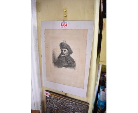 Guiseppe Longhi, 'Man with Turban', etching, pl.16 x 12.7cm. 
