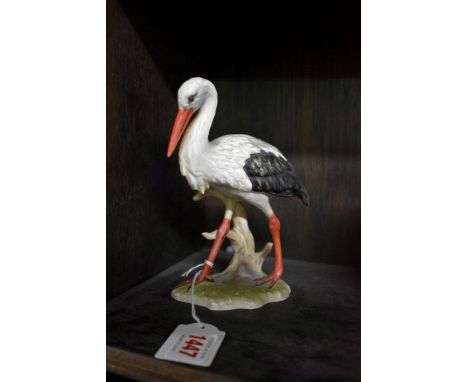 A Goebel white stork,&nbsp;16cm high. 