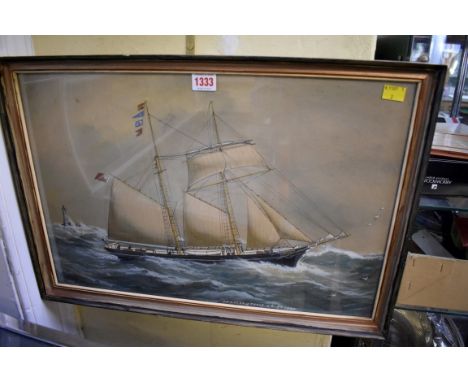 R Chappell,&nbsp;'Princess of Thule, of Bideford', signed and titled, watercolour and bodycolour, 35 x 52.5cm. . 