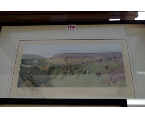 Cecil Aldin,&nbsp;two fox hunting prints, both signed in pencil and numbered 48 and 150 respectively, latter I.14.5 x 30cm.&n