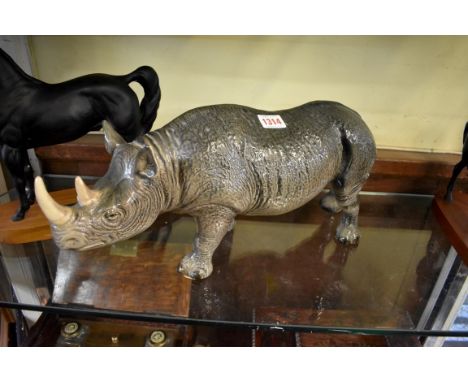 A Melba Ware rhinoceros,&nbsp;43cm long. 