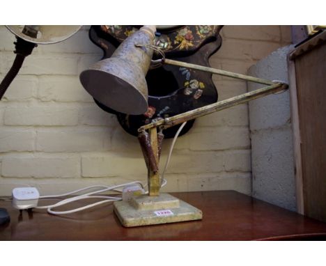 A vintage Herbert Terry Anglepoise lamp,&nbsp;with 'marbled' finish and two step base.&nbsp; 