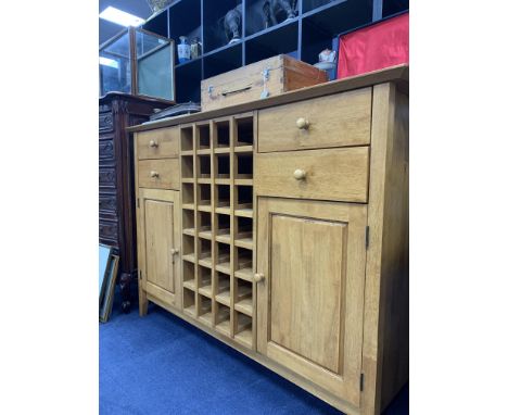 LIGHT OAK SIDEBOARD, with built in wine rack, 150cm wide