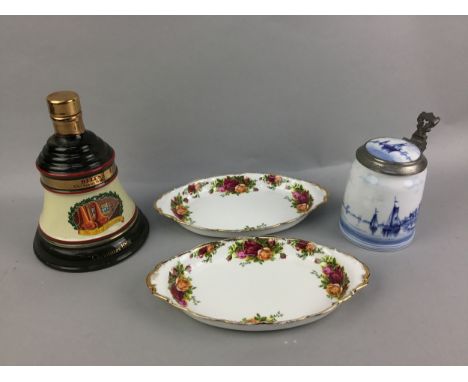 PAIR OF ROYAL ALBERT OLD COUNTRY ROSES COMPORTS, along with other decorative ceramics, Bell's decanter, German tankard, other