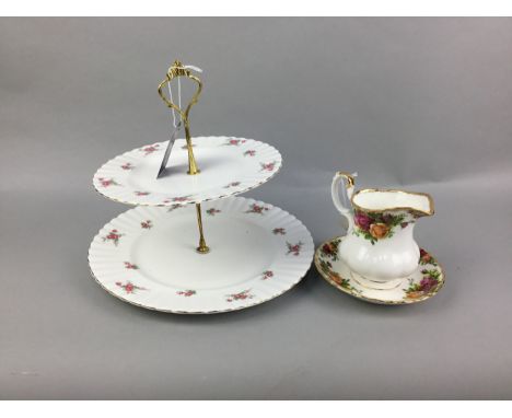 GROUP OF ROYAL ALBERT 'OLD COUNTRY ROSES' PATTERN TEA WARE, including 7 saucers, 5 side plates, sugar bowl and two milk jugs 