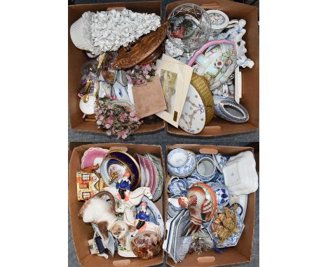 A large quantity of assorted pottery and china to include Mintons Gold Rose tea service and Haddon Hall Blue dinner service, 