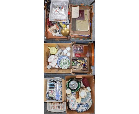 A large quantity of miscellaneous items including 19th century and later ceramics, boxes, faux tortoiseshell tea caddy, early