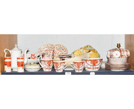 A Wileman &amp; Co. Old Foley six place teaset; together with assorted other ceramics including a 19th century Derby dessert 
