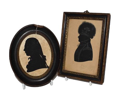 A Painted Silhouette Portrait of John Hext of Trenarren and Constantine in Cornwall, Deputy Lieutenant, and Deputy Warden of 