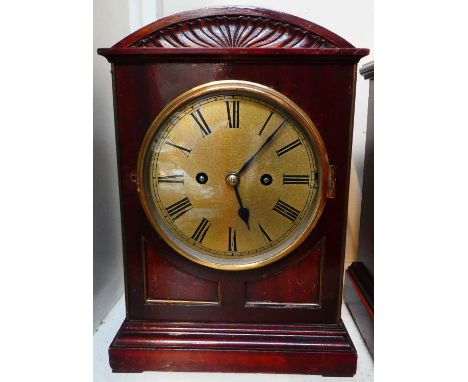 A late Victorian W &amp; H quarter striking mahogany table clock, with key