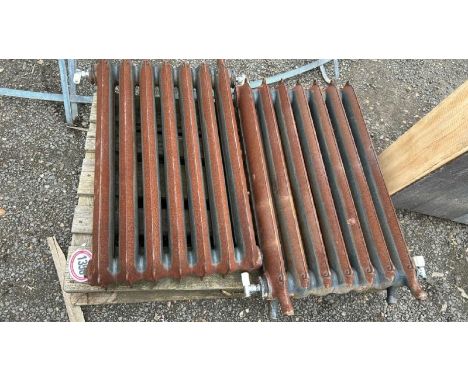 TWO VINTAGE CAST IRON RADIATORS / ALL LOTS ARE LOCATED IN SL0 9LG, REGRETFULLY WE DO NOT OFFER SHIPPING, BUYERS MUST COLLECT 