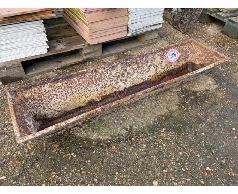 A CAST IRON TROUGH, 20CM (H) X 119CM (L) X 31CM (D) / ALL LOTS ARE LOCATED IN SL0 9LG, REGRETFULLY WE DO NOT OFFER SHIPPING, 