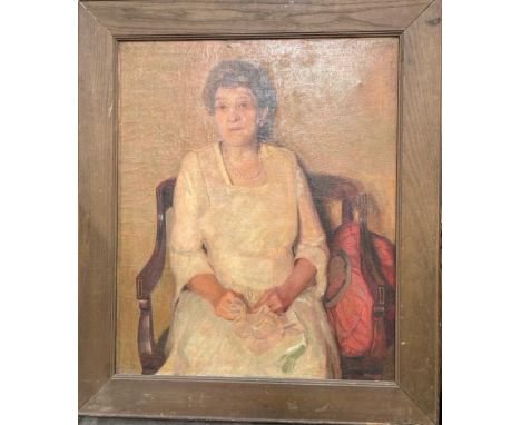 WALLACE B PUTNAM 'PORTRAIT FRAMED OIL ON CANVAS, SIGNED TOP RIGHT. 79.5 X 92.5CM INC. FRAME 