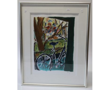Bob Dylan ( American b. 1941) ' Bicycle'. A giclee print in colours. Signed in pencil lower right, numbered 103/295. Washingt