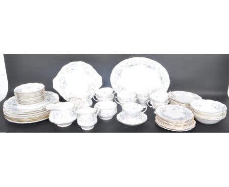 A Royal Albert bone china dinner / tea set / service in the Silver Maple pattern. The set comprising cups, saucers, plates, d