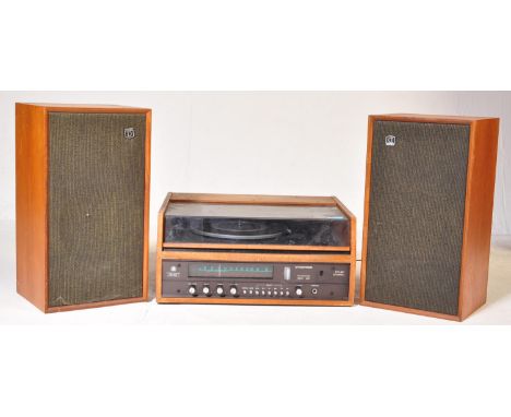 A mid century retro Dynatron stereo hi-fi system to include the Dynatron model&nbsp; SRX26 with inset Garrard deck model SP25