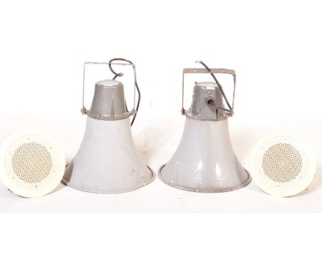 Two sets of vintage 20th century COOPER Safety speakers and two TOA&nbsp; ceiling speakers. The lot includes two Cooper safet