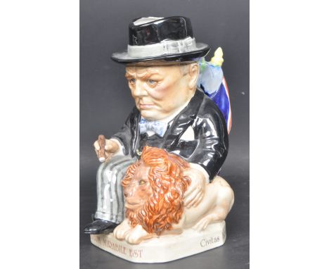 A vintage 20th century Kevin Francis "W. S. Churchill" ceramic hand painted toby jug. Spirit of Britain "W. S. Churchill", li