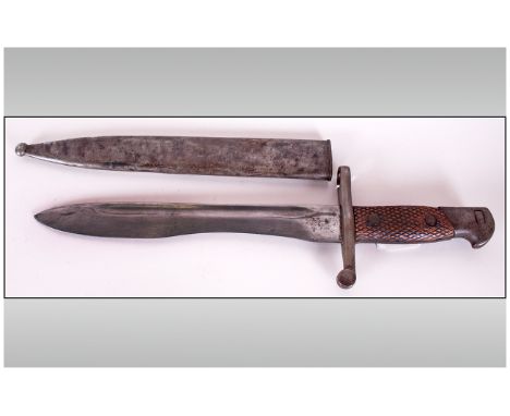 SPAIN M1913, 1920+, Sword bayonet for use on the  7 mm. Mauser M1916 Short Rifle. Also designated for use with the 8 mm. Maus