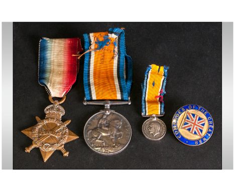 Pair Of WW1 Medals, Awarded To 14950 SJT W Billington E Lan R, Together With 1 Miniature Medal And A Comrades Of The Great Wa