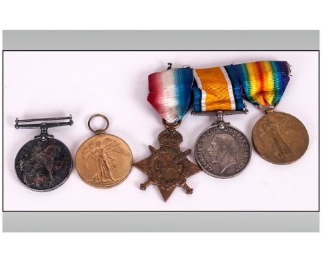 World War I Trio of Military Medals, Awarded to 14866 Pt. E. Gibson R. Innis Fus. 1914-1918 Star, 1918 Service Medal, 1918 Gr