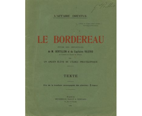 BILLOT JEAN-BAPTISTE: (1828-1907) French General and Politician. Minister of War 1882-83. A rare 4to printed brochure bearing