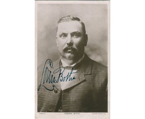 BOTHA LOUIS: (1862-1919) Prime Minister of the Union of South Africa 1910-19. Vintage signed postcard photograph of Botha in 