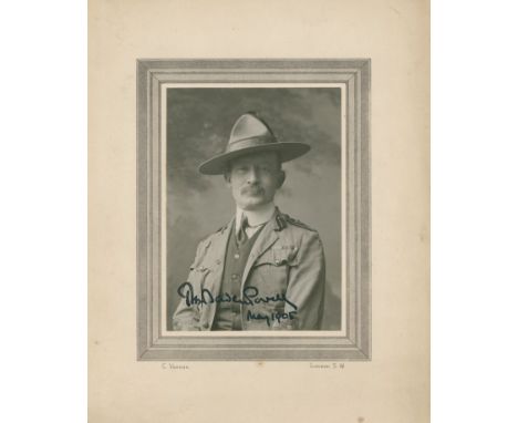 BADEN-POWELL ROBERT: (1857-1941) British Lieutenant General, founder of the Scout movement. An excellent vintage signed 8 x 9
