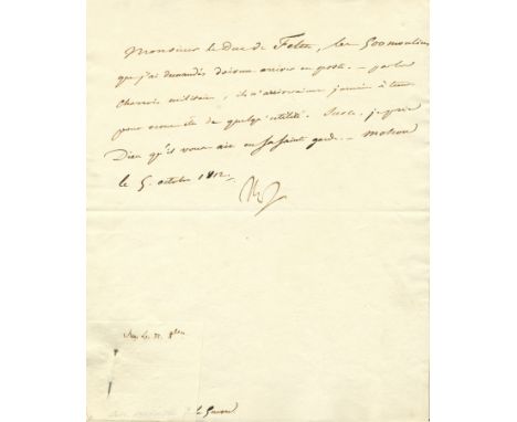  NAPOLEON I: (1769-1821) Emperor of France 1804-14, 1815.An extremely rare L.S., Nap, one page, 4to, Moscow, 5th October 1812